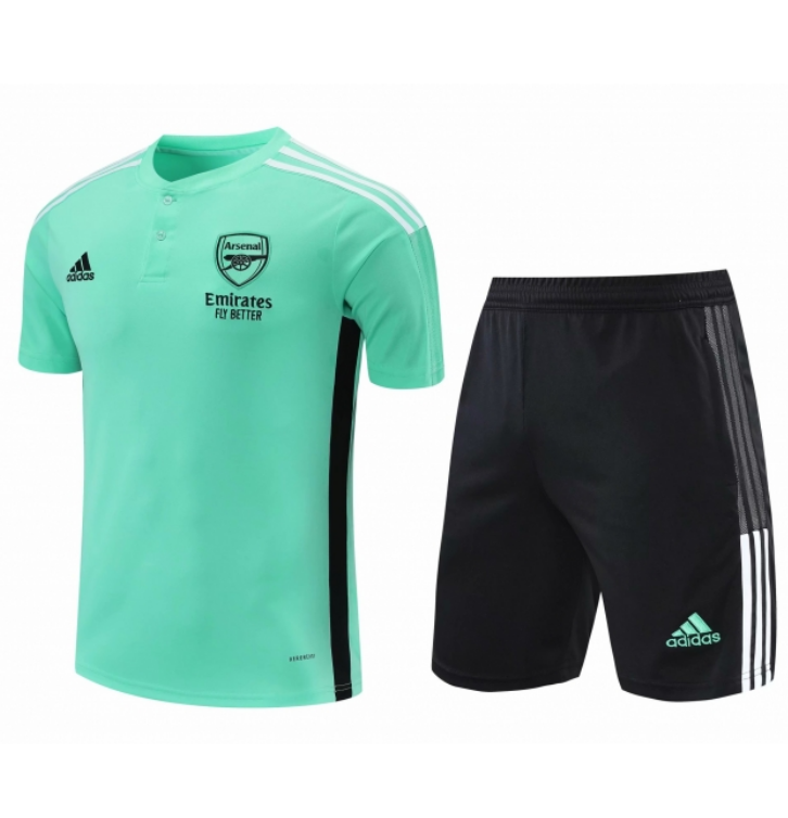 2021/22 Arsenal Green Polo Unifroms Shirt with Shorts